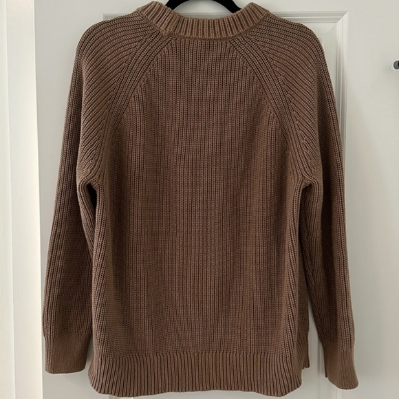 Jenni Kayne Oversized Cotton Fisherman Sweater Beachwood Tan Brown XXS/XS EUC! - Picture 4 of 7